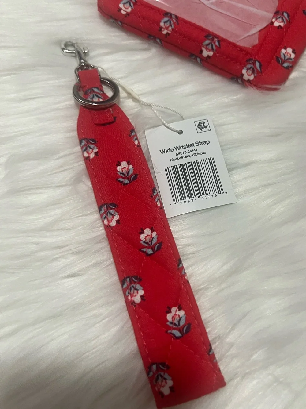 Vera Bradley x Target Red Floral Fabric wristlet strap